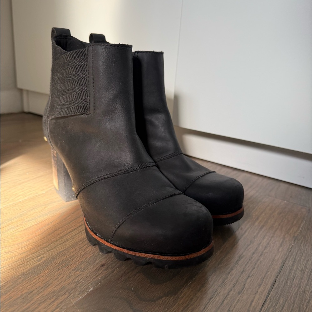 Sorel Black Joan Heeled Boots for Women